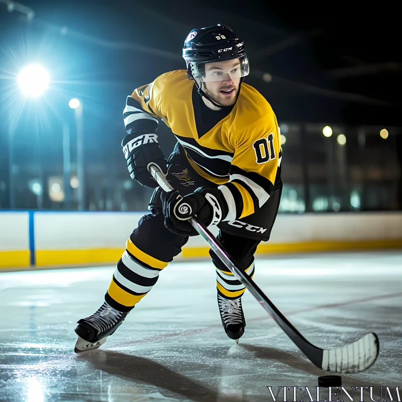 AI ART Ice Hockey Player in Action at the Rink