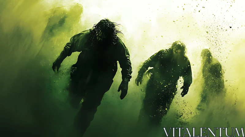 AI ART Green Mist Zombies