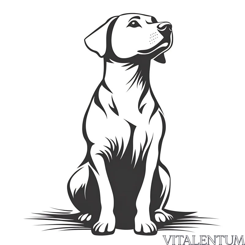 Refined Dog Art in Monochrome AI Image