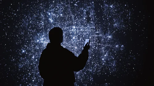 Silhouette in Starlight: A Digital Dreamscape