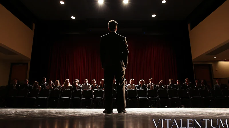 Man Delivering Speech to Audience AI Image