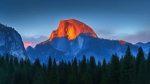 Mountain Peak at Sunset