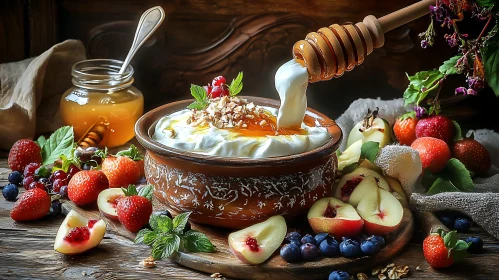 Honey Drizzled Yogurt with Seasonal Fruits