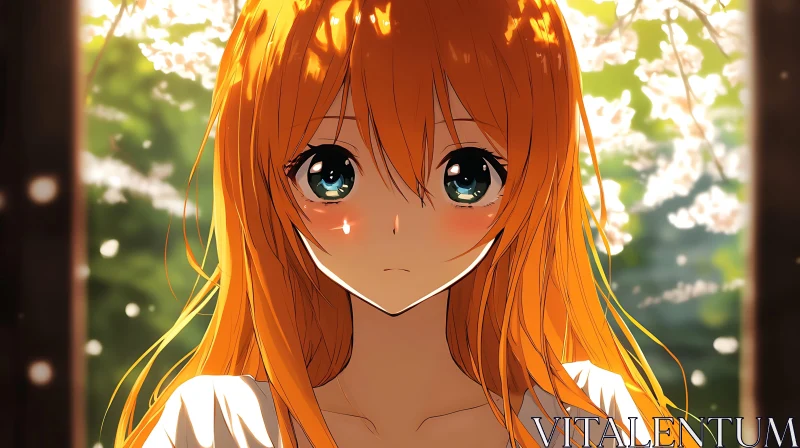 Springtime Anime Portrait AI Image