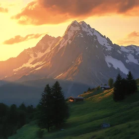 Alpine Glow: A Mountain Vista