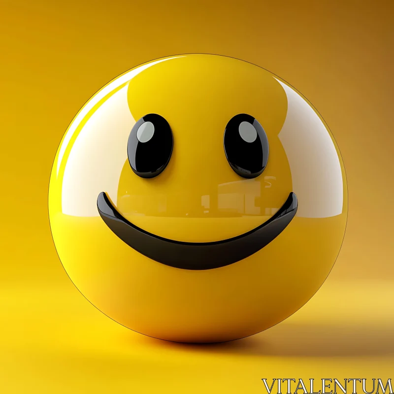 AI ART Cheerful Yellow Smiley Face Art