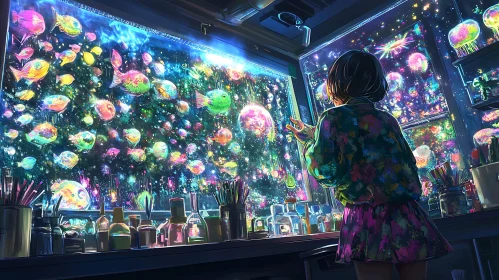 Luminous Fish Art Installation