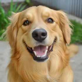 Smiling Golden Retriever Close-Up