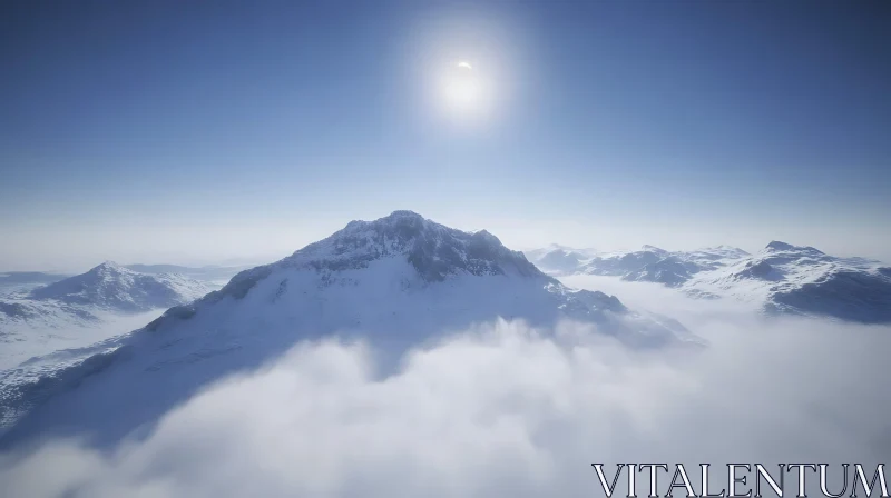 AI ART Winter Mountain Cloudscape