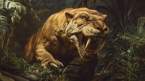 Ferocious Feline Predator in Natural Habitat