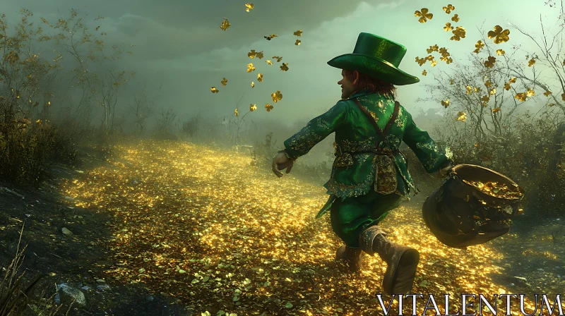 Chasing Gold: Leprechaun's Adventure AI Image