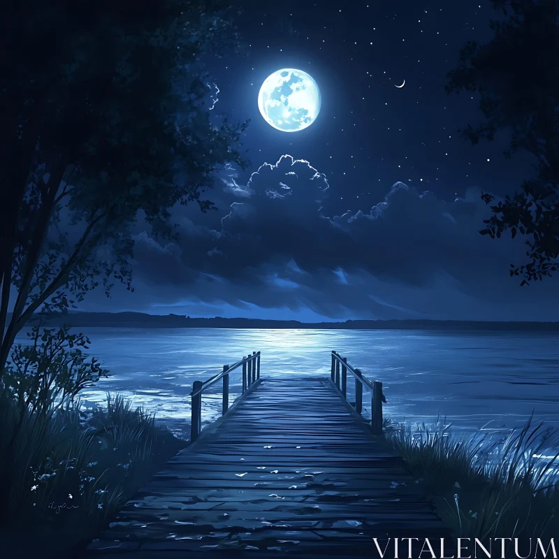 AI ART Peaceful Night at the Lake