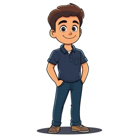 Illustration of a Young Boy Character