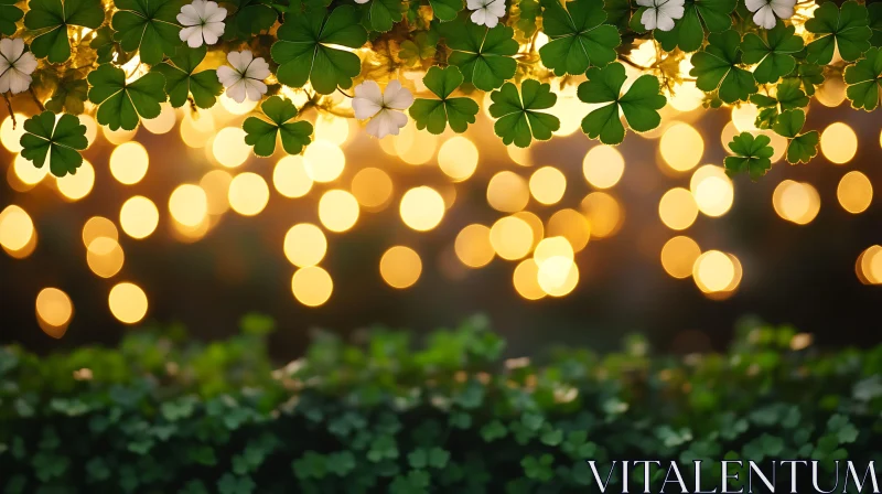 Mystical Clover and Light Display AI Image