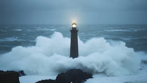 Beacon of Hope: Lighthouse in Storm