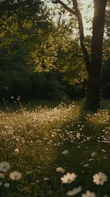 Peaceful Meadow Bathed in Sunlight