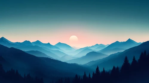 Tranquil Mountain Landscape at Dawn