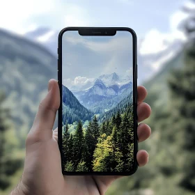 Scenic Mountain Landscape on Smartphone