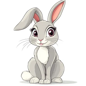 Grey Bunny Whimsical Art