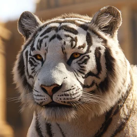 Detailed White Tiger Face Study