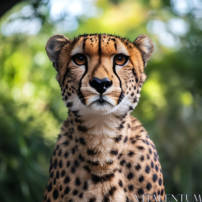 Focused Cheetah: A Captivating Animal Portrait AI Image