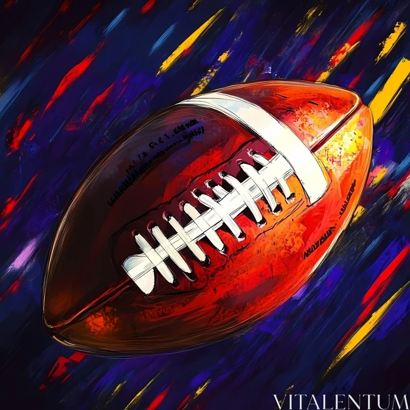 Abstract American Football Art with Vivid Colors AI Image