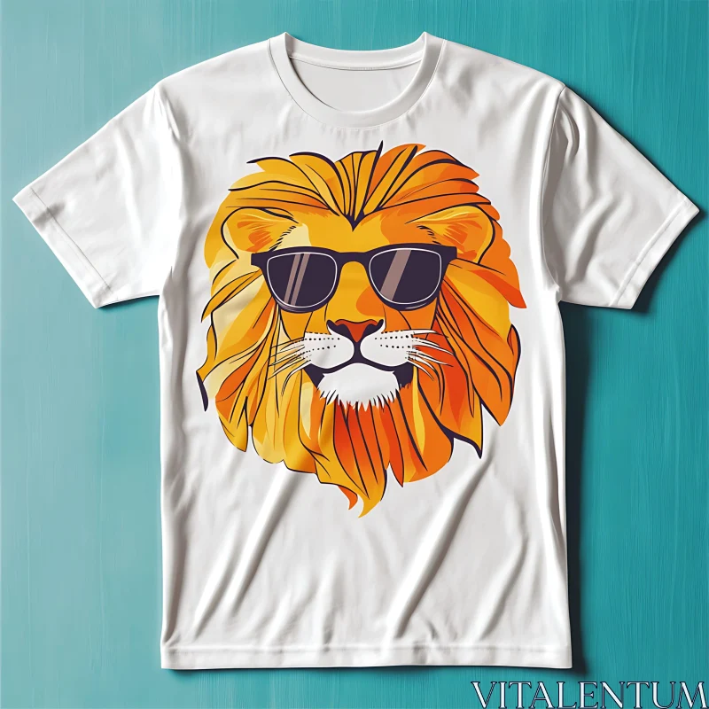 AI ART Lion with Sunglasses T-Shirt