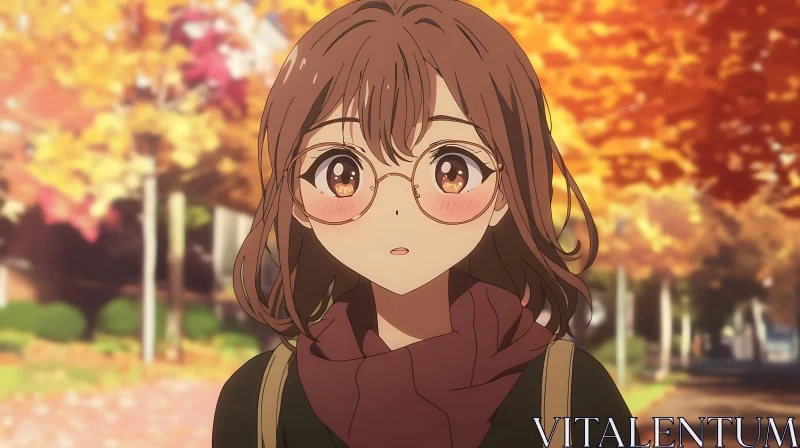 Autumn Anime Girl AI Image