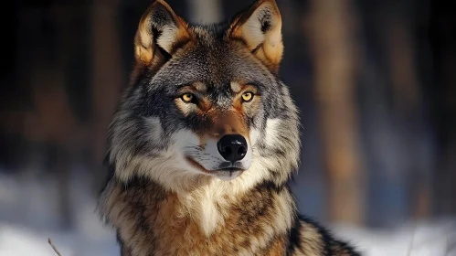 Intense Gaze: A Wild Wolf Portrait