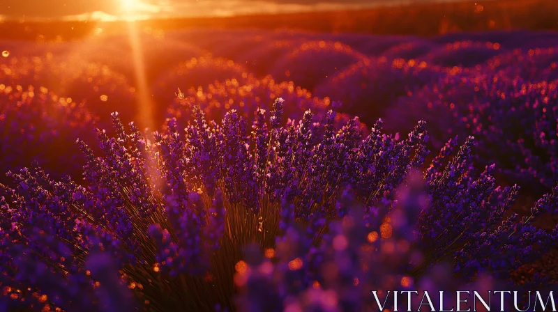 AI ART Golden Hour Over Lavender Fields