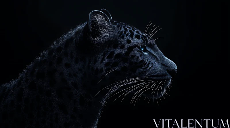 Panther in Shadow: A Study in Contrast AI Image