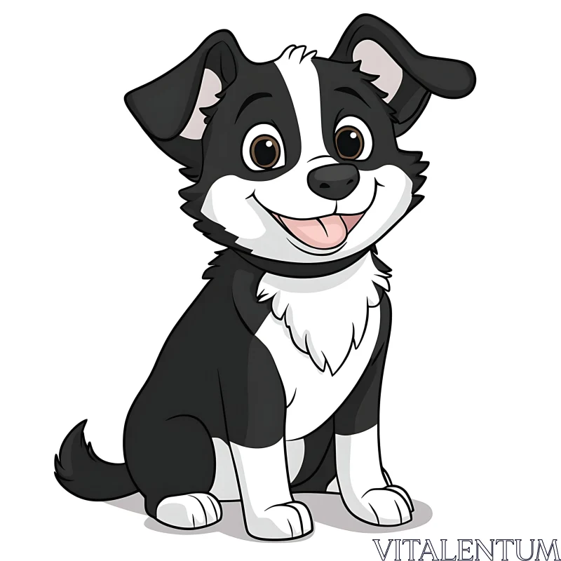 AI ART Cute Cartoon Puppy Illustration