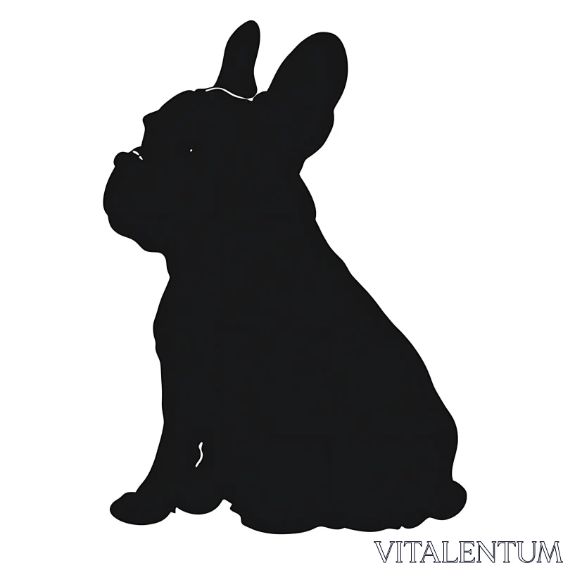 Minimalist French Bulldog Silhouette AI Image