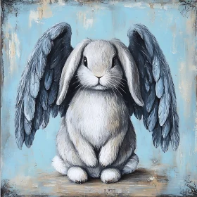 Winged Rabbit Painting