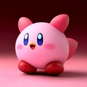 Adorable Pink Character in 3D Anime Style