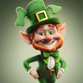 Charming Leprechaun Character with Ginger Beard