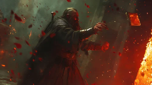 Mystical Wizard Conjuring Magic