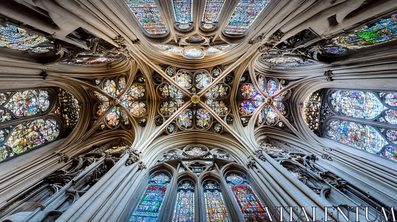 Architectural Marvel of Gothic Cathedral AI Image