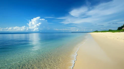 Peaceful Seascape with Sandy Beach