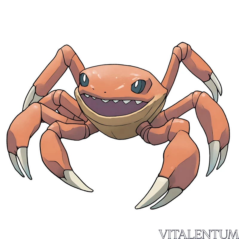 AI ART Animated Orange Crab Character