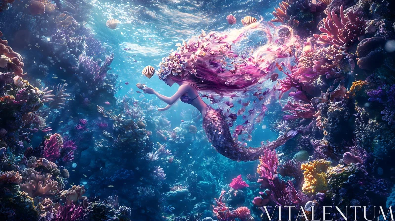 AI ART Underwater Mermaid Fantasy