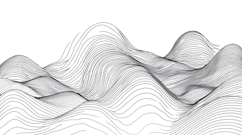 Abstract Monochrome Line Waves Design