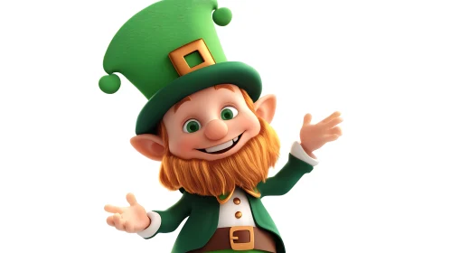 Happy Leprechaun Character