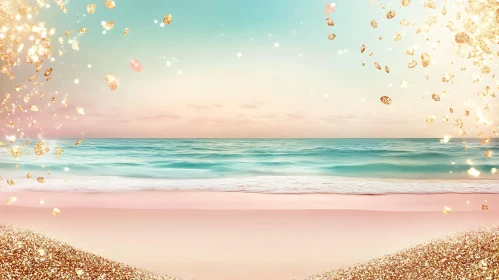 Glittering Seascape in Pastel Colors