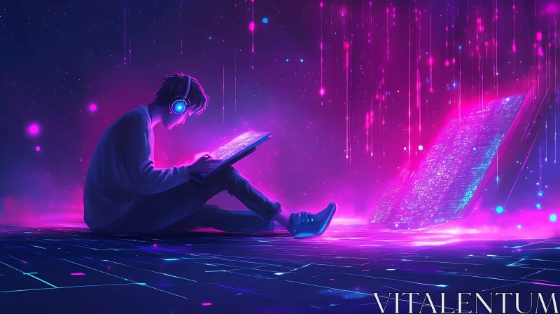 AI ART Virtual Reality Neon Scene