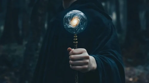 Mystic Galaxy Orb in Dark Robe