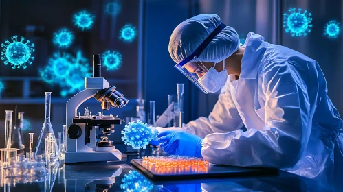 Microscopic Examination of Virus Sample