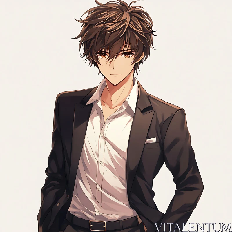 AI ART Anime Illustration of Stylish Young Man