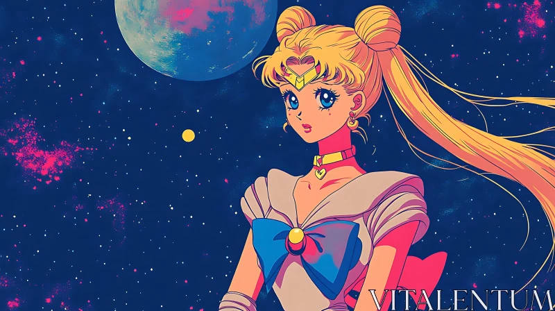 AI ART Anime Girl in Space