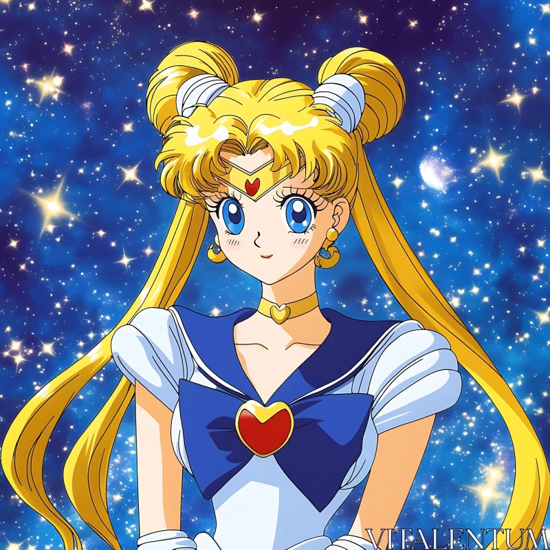 Sailor Heroine in Space AI Image